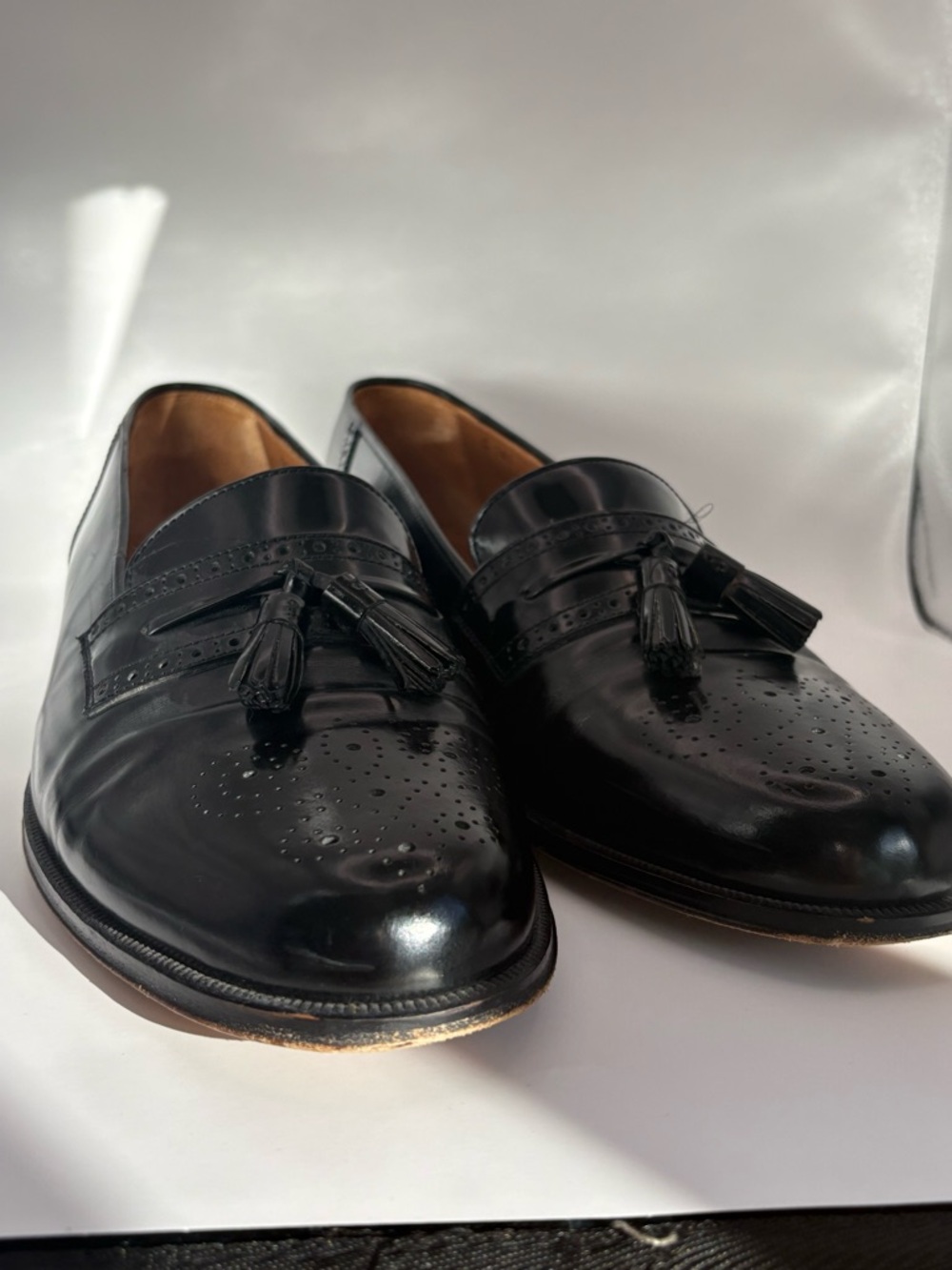 Massimo Emporio Black Leather Tassel Loafers. Size 11 M